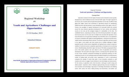 Regional Workshop on Youth and Agriculture: Challenges and Opportunities, 23-24 October 2013, Islamabad, Pakistan