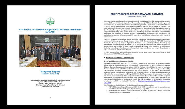 APAARI Progress Report (January–June 2015)