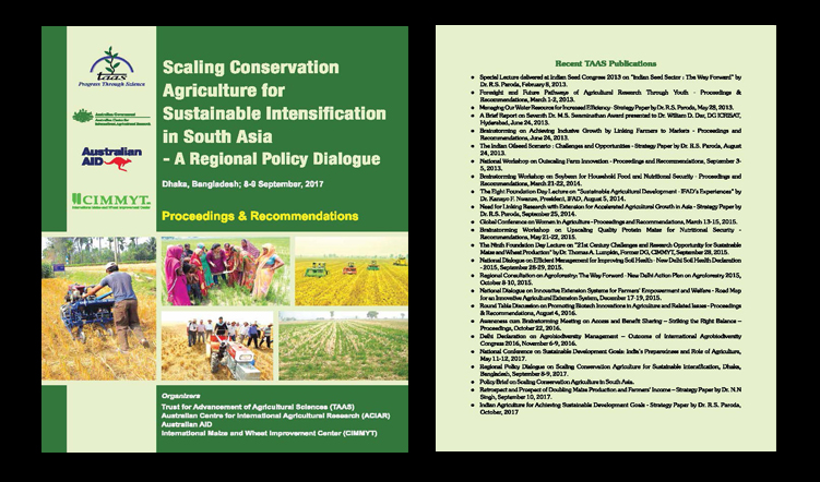 Scaling Conservation Agriculture for Sustainable Intensification in South Asia – Proceedings and Recommendations
