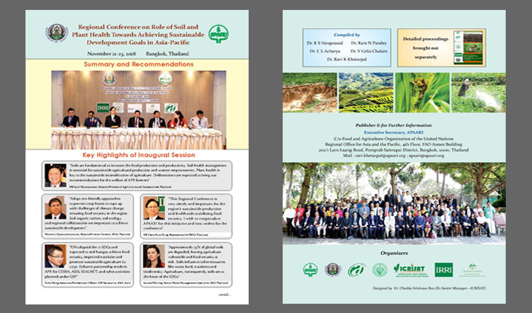Regional Conference on Role of Soil and Plant Health Towards Achieving Sustainable Development Goals in Asia-Pacific – Summaries & Recommendations
