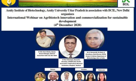 International Webinar on Agribiotech Innovation and Commercialization for Sustainable Development, 4 December 2020