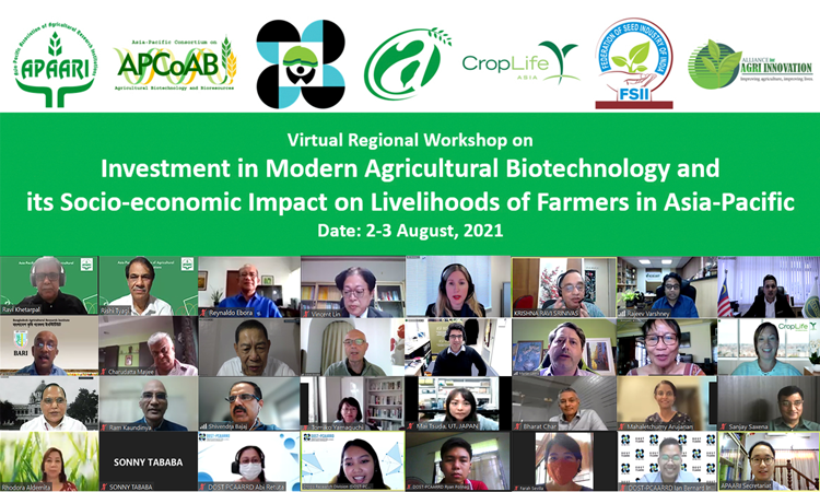 Online Workshop (APCoAB) – Regional Workshop on Investment in Modern Agricultural Biotechnology and its Socio-economic Impact on Livelihoods of Farmers in Asia-Pacific